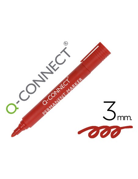 Rotulador q connect marcador permanente rojo punta redonda 3 mm