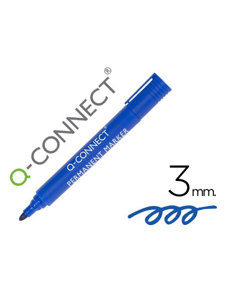 Rotulador q connect marcador permanente azul punta redonda 3 mm