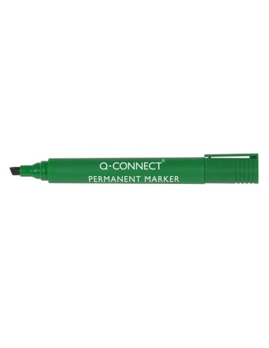 Rotulador q connect marcador permanente verde punta biselada 5 mm