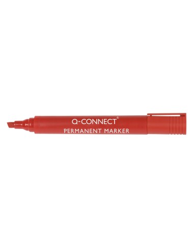 Rotulador q connect marcador permanente rojo punta biselada 5 mm