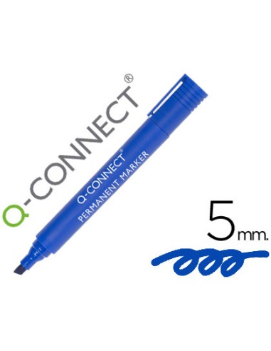 Rotulador q connect marcador permanente azul punta biselada 5 mm