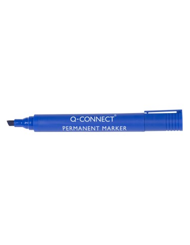 Rotulador q connect marcador permanente azul punta biselada 5 mm