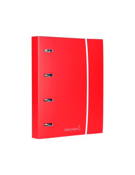 Carpeta con recambio liderpapel a4 cuadro 5 mm 120 hojas 80 g forrada 4 anillas 40 mm redondas