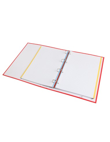 Carpeta con recambio liderpapel a4 cuadro 5 mm 120 hojas 80 g forrada 4 anillas 40 mm redondas