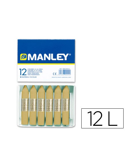 Lapices cera manley unicolor tierra sombra natural n67 caja de 12 unidades