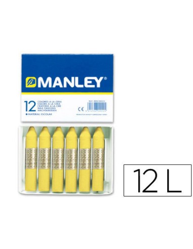 Lapices cera manley unicolor verde amarillo claro n47 caja de 12 unidades