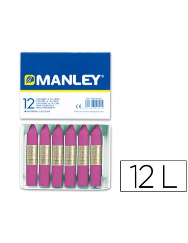 Lapices cera manley unicolor lila n39 caja de 12 unidades