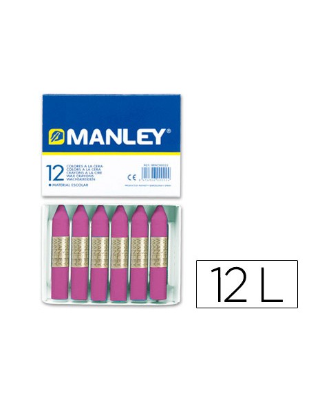 Lapices cera manley unicolor lila n39 caja de 12 unidades