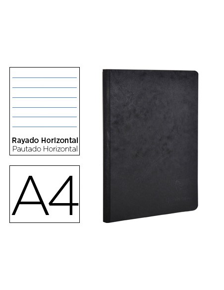 Libreta age bag tapa cartulina lomo cosido rayado horizontal 96 hojas color negro 210x297 mm Libreta age bag tapa cartulina lomo cosido rayado horizontal 96 hojas color negro 210x297 mm