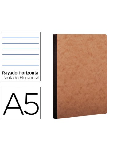 Libreta age bag tapa cartulina lomo cosido rayado horizontal 96 hojas color havana 148x210 mm
