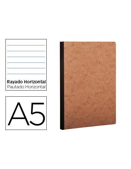 Libreta age bag tapa cartulina lomo cosido rayado horizontal 96 hojas color havana 148x210 mm Libreta age bag tapa cartulina lomo cosido rayado horizontal 96 hojas color havana 148x210 mm