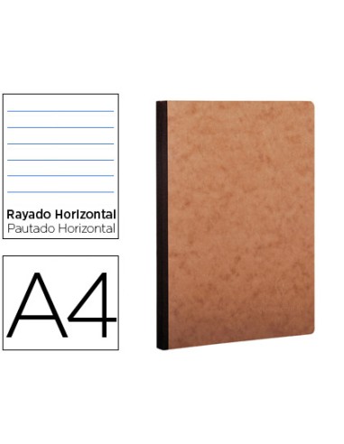 Libreta age bag tapa cartulina lomo cosido rayado horizontal 96 hojas color havana 210x297 mm