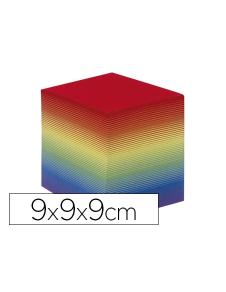 Taco papel quo vadis encolado colores arco iris 680 hojas 100 reciclado 90 g m2 90x90x90 mm