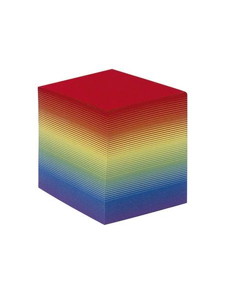 Taco papel quo vadis encolado colores arco iris 680 hojas 100 reciclado 90 g m2 90x90x90 mm
