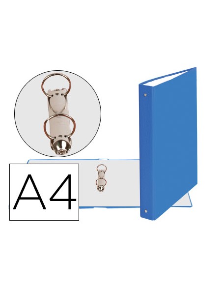 Carpeta de 2 anillas 30mm redondas exacompta din a4 carton forrado azul claro