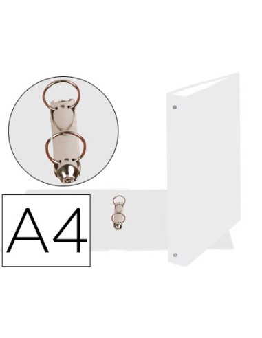 Carpeta de 2 anillas 30mm redondas exacompta din a4 carton forrado blanco