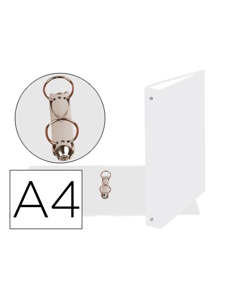 Carpeta de 2 anillas 30mm redondas exacompta din a4 carton forrado blanco