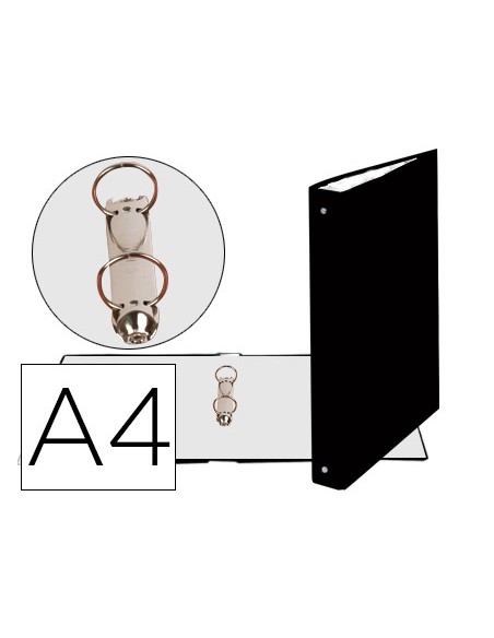 Carpeta de 2 anillas 30mm redondas exacompta din a4 carton forrado negro Carpeta de 2 anillas 30mm redondas exacompta din a4 carton forrado negro
