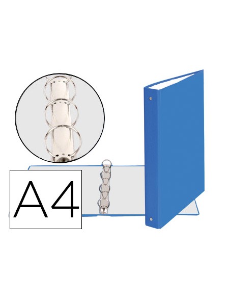 Carpeta de 4 anillas 30mm redondas exacompta din a4 carton forrado azul claro