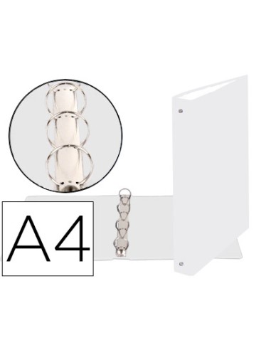 Carpeta de 4 anillas 30mm redondas exacompta din a4 carton forrado blanco