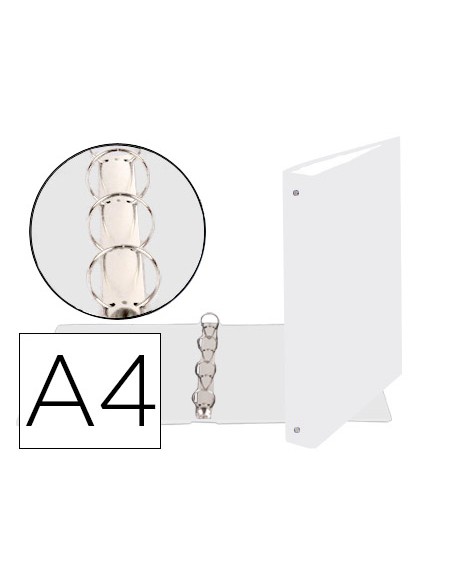 Carpeta de 4 anillas 30mm redondas exacompta din a4 carton forrado blanco