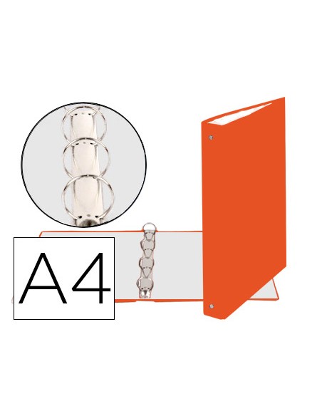 Carpeta de 4 anillas 30mm redondas exacompta din a4 carton forrado naranja