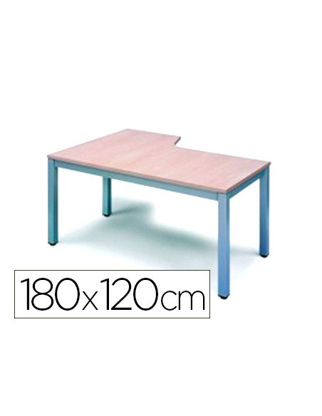 Mesa oficina rocada serie executive forma en l derecha 180x120 cm acabado ad01 aluminio haya Mesa oficina rocada serie executive forma en l derecha 180x120 cm acabado ad01 aluminio haya