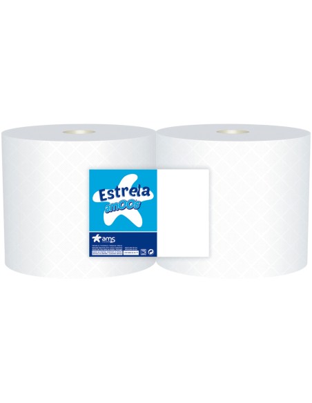 Papel secamanos industrial amoos 2 capas 235 mm x 400 mt paquete de 2 rollos Papel secamanos industrial amoos 2 capas 235 mm x 400 mt paquete de 2 rollos