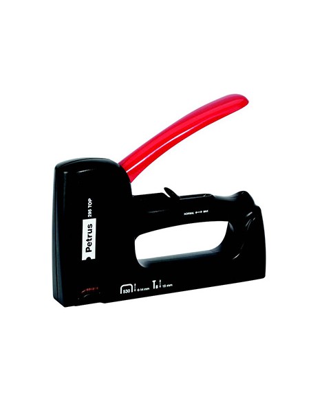 Grapadora petrus clavadora 295 top bricolaje cuerpo de plastico ajuste de potencia utiliza grapas nº530 y clavos nº8