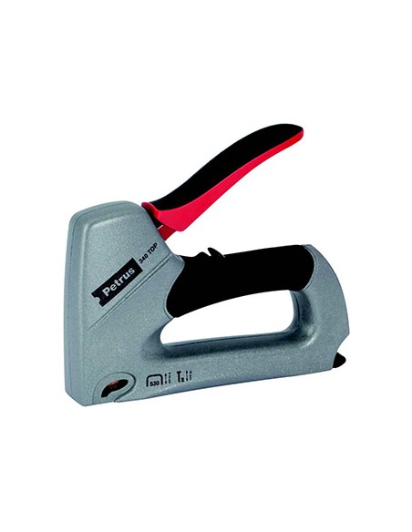 Grapadora petrus clavadora 340 top bricolaje cuerpo de aluminio ajuste de potencia utiliza grapas nº530 y clavos nº8