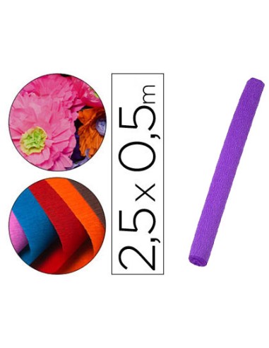 Papel crespon liderpapel rollo de 50 cm x 25 m 85g m2 morado