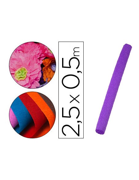 Papel crespon liderpapel rollo de 50 cm x 25 m 85g m2 morado