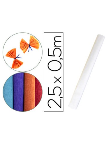 Papel crespon liderpapel rollo de 50 cm x 25 m 85g m2 blanco