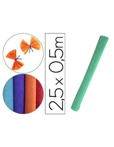 Papel crespon liderpapel rollo de 50 cm x 25 m 85g m2 verde