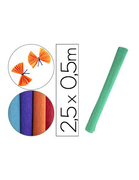 Papel crespon liderpapel rollo de 50 cm x 25 m 85g m2 verde