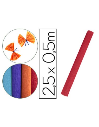 Papel crespon liderpapel rollo de 50 cm x 25 m 85g m2 rojo