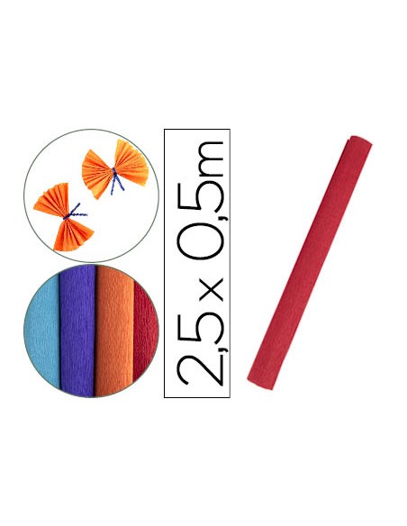 Papel crespon liderpapel rollo de 50 cm x 25 m 85g m2 rojo