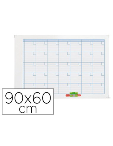 Planning magnetico nobo mensual rotulable marco metalico 90x60 cm