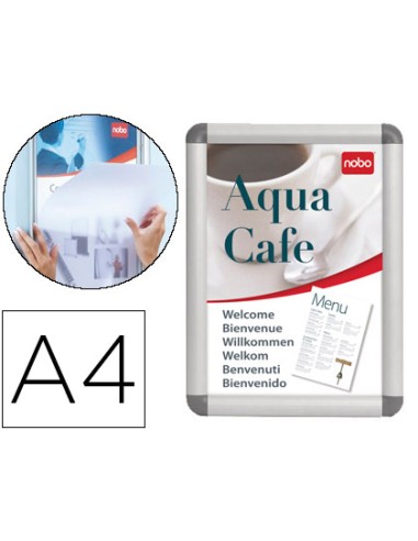 Marco porta anuncios nobo clipdown din a4 marco de aluminio con cantoneras 248x37x17 cm