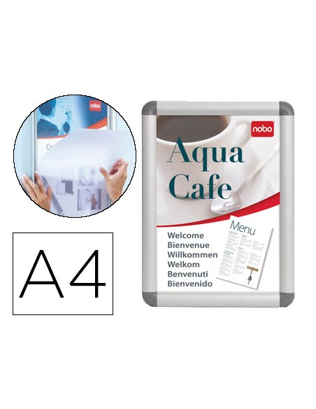 Marco porta anuncios nobo clipdown din a4 marco de aluminio con cantoneras 248x37x17 cm
