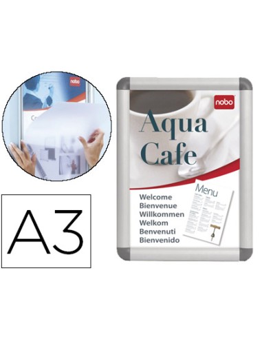 Marco porta anuncios nobo clipdown din a3 marco de aluminio con cantoneras 335x458x17 cm