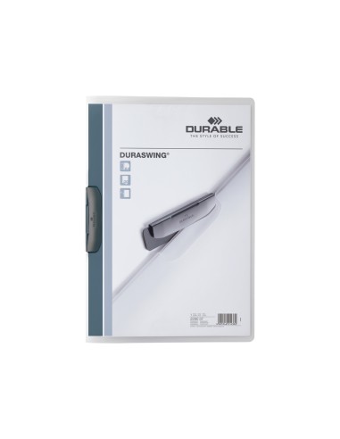 Carpeta durable duraswing dossier pinza lateral giratoria polipropileno din a4 grafito 30 hojas