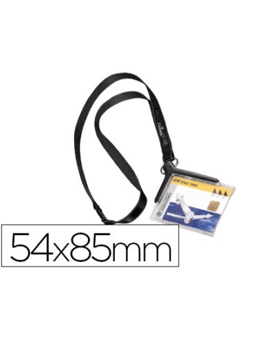 Identificador con cordon plano durable acrilico diagonal 54x85mm