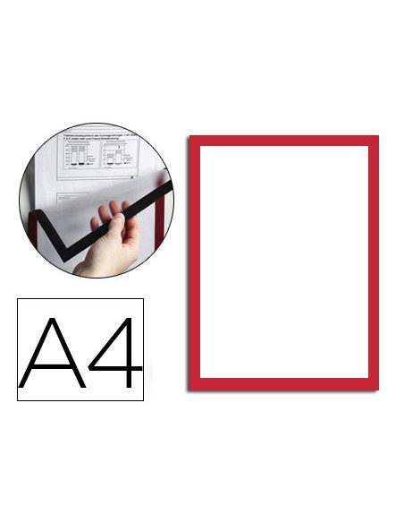 Marco porta anuncios durable magnetico din a4 dorso adhesivo removible para informacion de seguridad