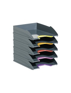 Bandeja sobremesa durable plastico reciclado blue angel gris 255x55x330 mm pack de 5 unidades