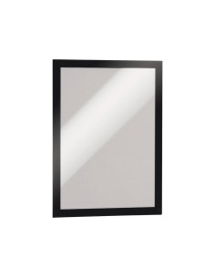 Marco porta anuncios durable magnetico din a4 dorso adhesivo removible color negro pack de 2 unidades