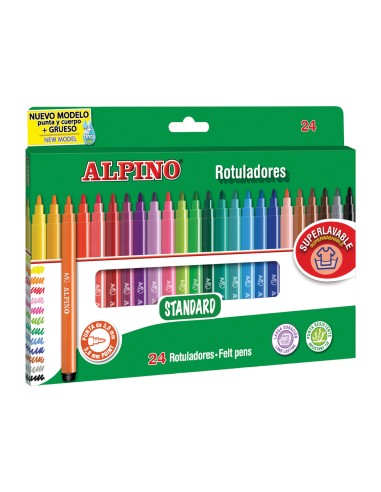 Rotulador alpino standard caja de 24 colores surtidos