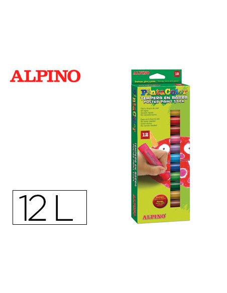 Tempera en barra alpino pintacolor caja de 12 colores surtidos