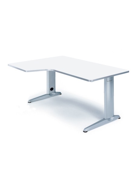 Mesa rocada serie metal 180x120 cm izquierda acabado ac04 blanco Mesa rocada serie metal 180x120 cm izquierda acabado ac04 blanco