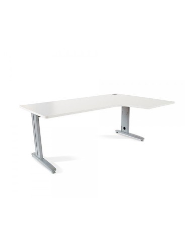 Mesa rocada serie metal 180x120 cm derecha acabado ac02 gris